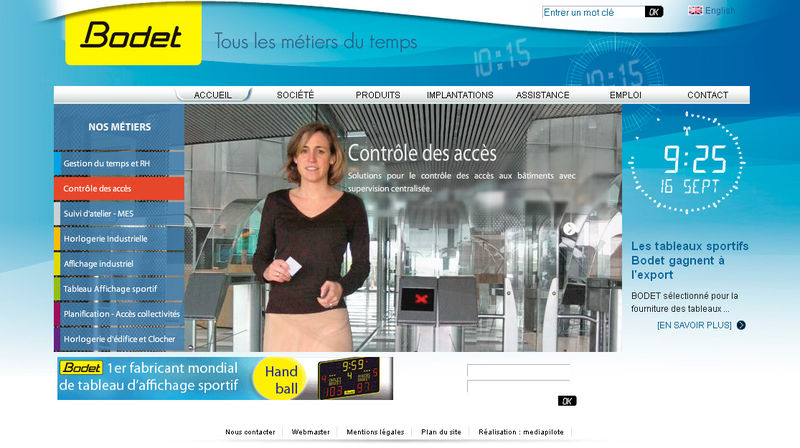 bodet controle acces site internet