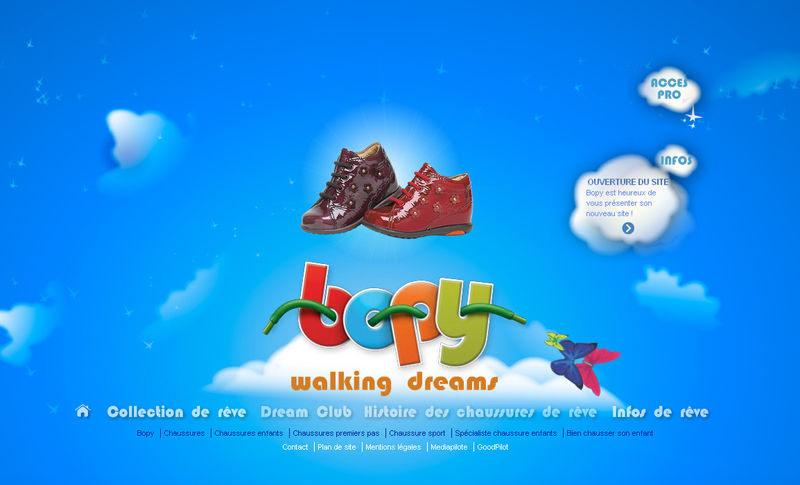 bopy site web chaussures enfant fille garcon